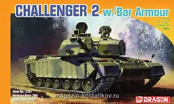Сборная модель из пластика Д Танк CHALLENGER 2 с решетчатыми экранами (1/72) Dragon