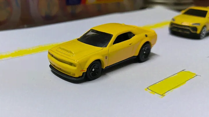 YELLOW ARMY 1/3 - HOT WHEELS 18 DODGE CHALLENGER SRT DEMON COLOR YELLOW - 319/365 FACTORY FRESH 2018
