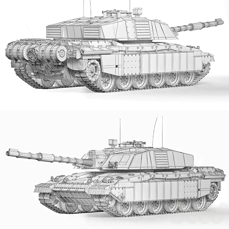 Танк Challenger 2 2010 - Транспорт - 3D модель-4