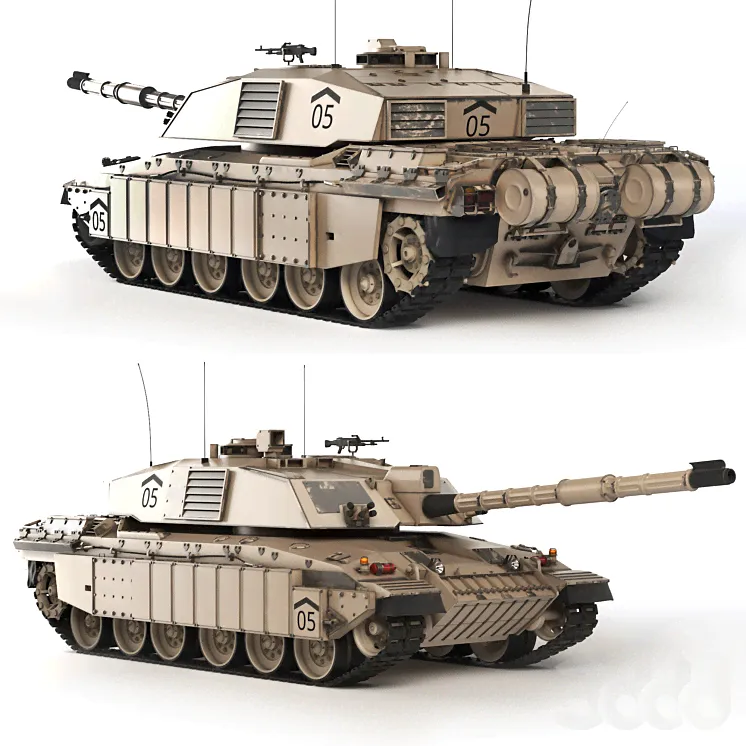 Танк Challenger 2 2010 - Транспорт - 3D модель-2
