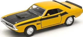 Автомобиль металлический инерционный DODGE CHALLENGER T/A 1970 1:34-39 Цвет Жёлтый WELLY 43663_YL